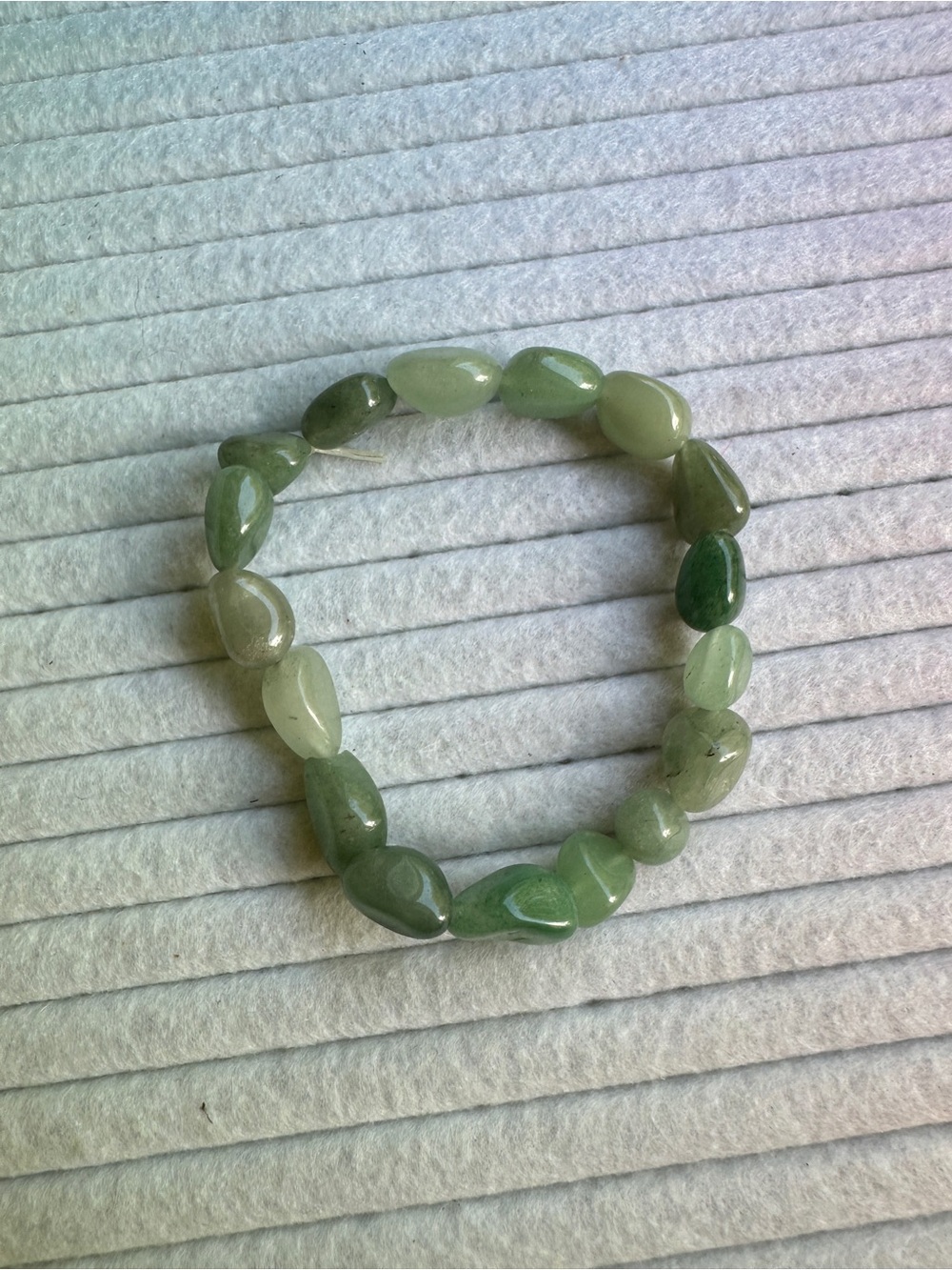 Genuine Green Aventurine Nugget Pebble Bead Stretch Bracelet Healing Gemstone